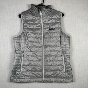 Patagonia Nano Puff Vest Womens Size XL Gray Puffer Full Zip Primaloft